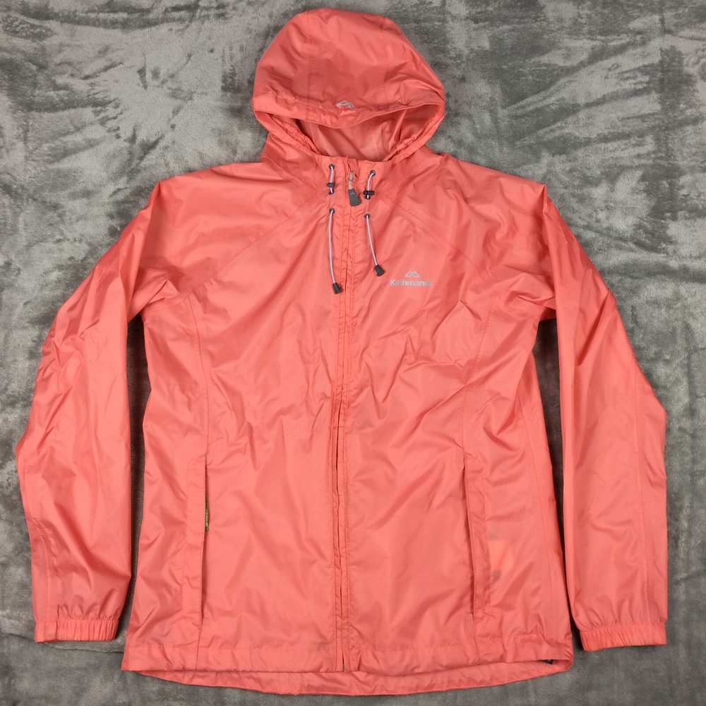 Kathmandu Jacket Womens 12 Pack & Go Windbreaker Full Zip Hooded Pockets Pink